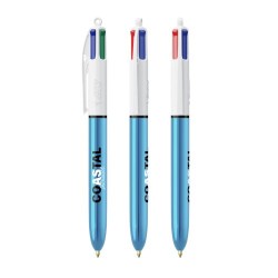 Stylo Publicitaire 4 Couleurs Brillant BIC® Matières : plastique Couleurs : blanc 2