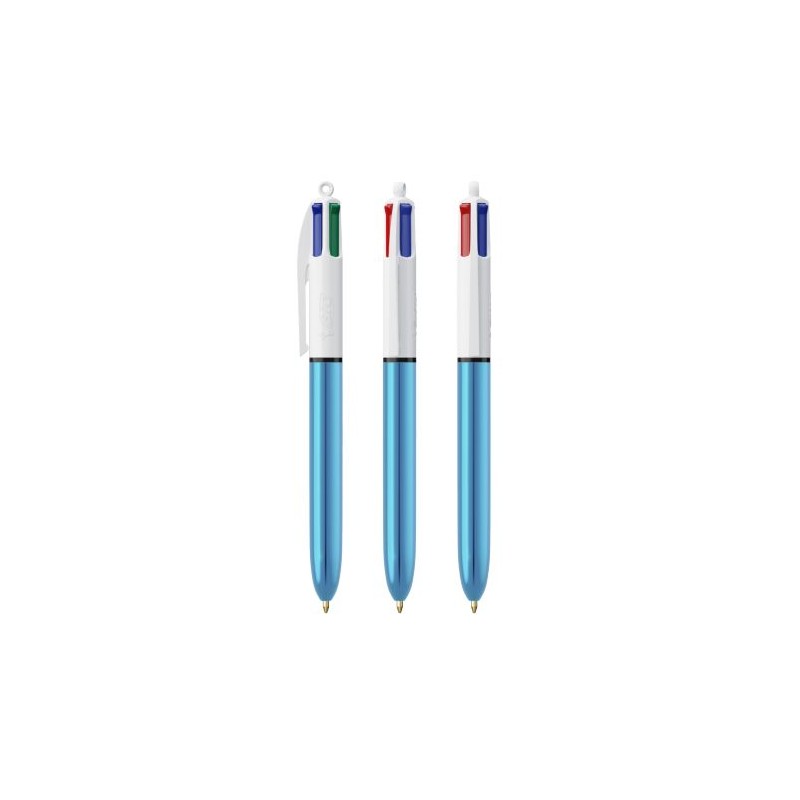 Stylo Publicitaire 4 Couleurs Brillant BIC® Matières : plastique Couleurs : blanc personnalisation rapide en France