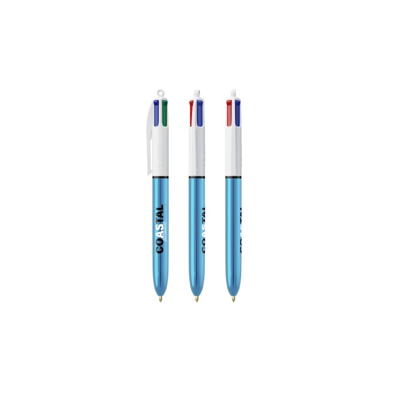 Stylo Publicitaire 4 Couleurs Brillant BIC® Matières : plastique Couleurs : blanc goodies entreprise design