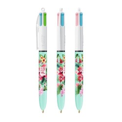 Stylo Bille Personnalisé 4 Couleurs Fashion - BIC® Matières : plastique Couleurs : blanc