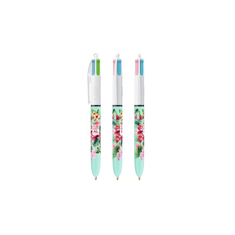 Stylo Bille Personnalisé 4 Couleurs Fashion - BIC® Matières : plastique Couleurs : blanc