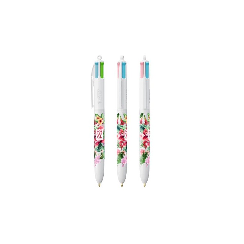 Stylo Bille Personnalisé 4 Couleurs Fashion - BIC® Matières : plastique Couleurs : blanc marquage laser ultra précis