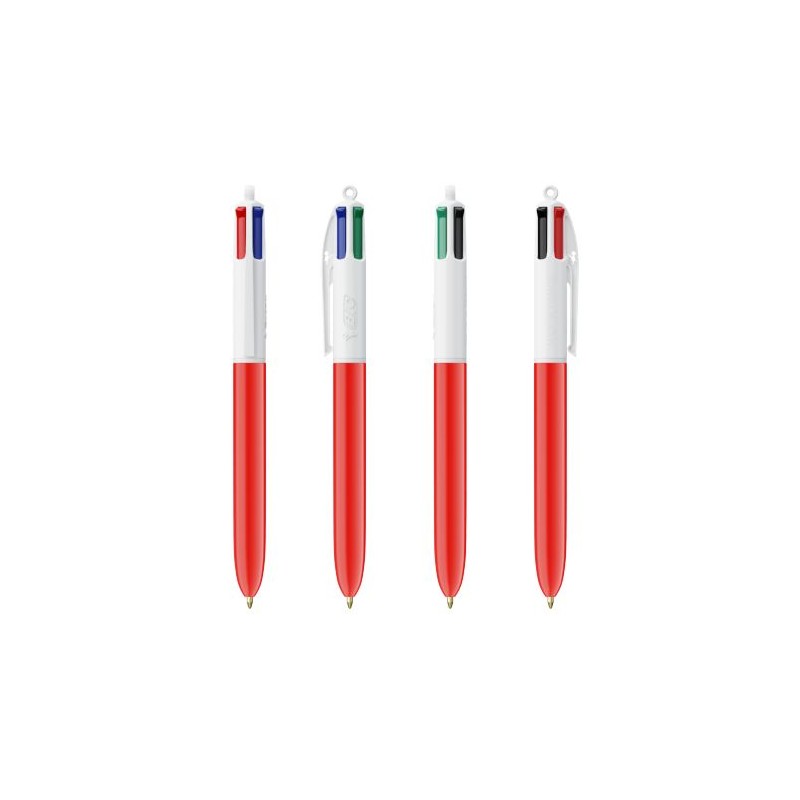 Stylo Bille Personnalisé 4 Couleurs Éco-responsable avec Lanyard - BIC® Matières : plastique Couleurs : blanc goodies entreprise