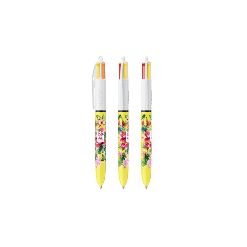 Stylo Bille Publicitaire 4 Couleurs 3+1HB - BIC® Matières : plastique Couleurs : blanc