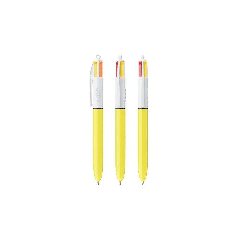 Stylo Bille Publicitaire 4 Couleurs 3+1HB - BIC® Matières : plastique Couleurs : blanc goodies publicitaire événementiel