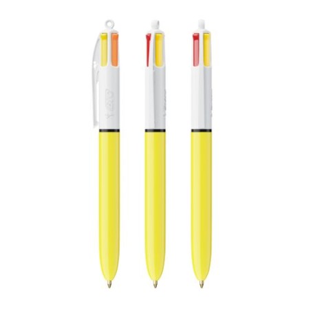 Stylo Bille Publicitaire 4 Couleurs 3+1HB - BIC® Matières : plastique Couleurs : blanc goodies publicitaire événementiel