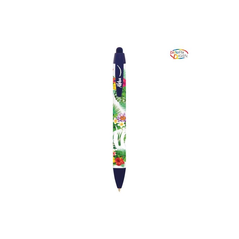 Stylo Éco-responsable Personnalisé 4 Couleurs Pas Cher - BIC® Matières : plastique Couleurs : bleu marine