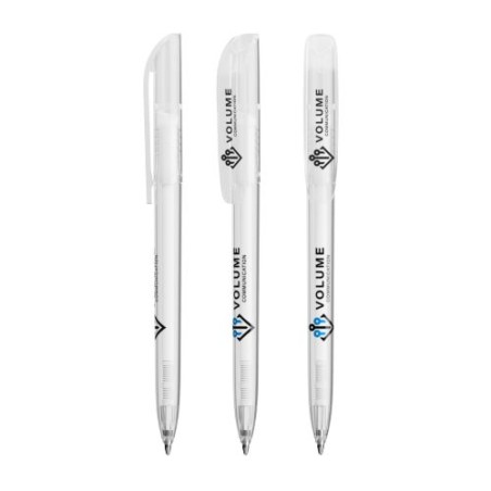 Stylo Bille Premium Personnalisé Super Clip BIC® Matières : plastique Couleurs : transparent objet promo petit budget