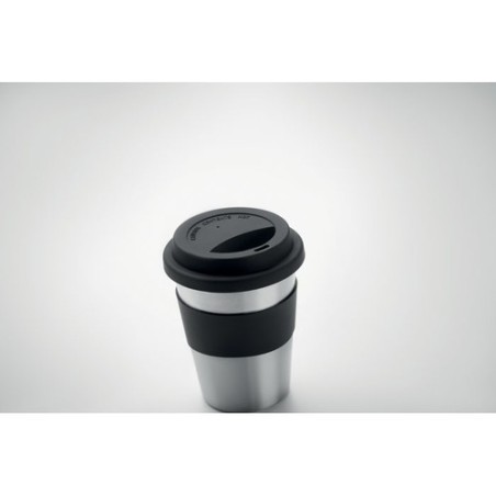 Gobelet en acier inox personnalisé 350ml - IRMUG Matières : acier inoxydable Couleurs : noir accessoire événementiel unique