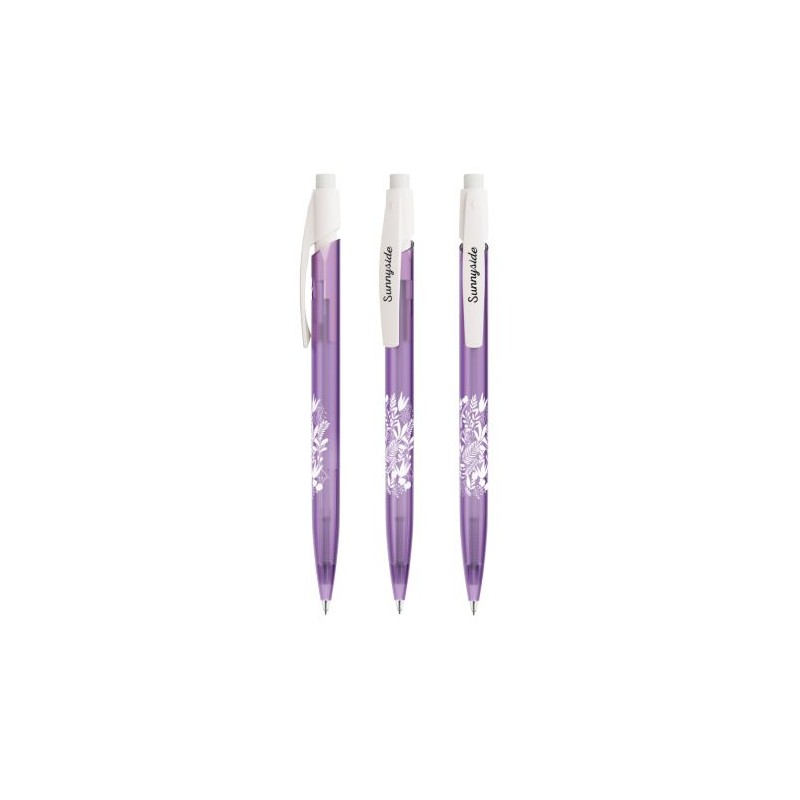 Stylo publicitaire personnalisé BIC® Super Clip Bille Matières : plastique Couleurs : violet foncé givré objet publicitaire robu