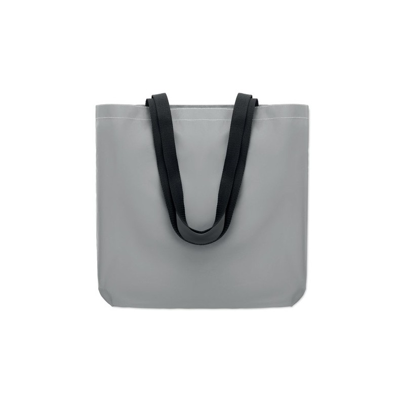 Sac shopping réfléchissant personnalisé pas cher - VISI TOTE Matières : PET Couleurs : argenté mat