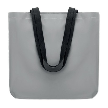 Sac shopping réfléchissant personnalisé pas cher - VISI TOTE Matières : PET Couleurs : argenté mat