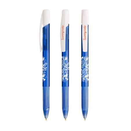 Stylo publicitaire bille personnalisé Grip Media Clic BIC® Matières : plastique Couleurs : blanc givré