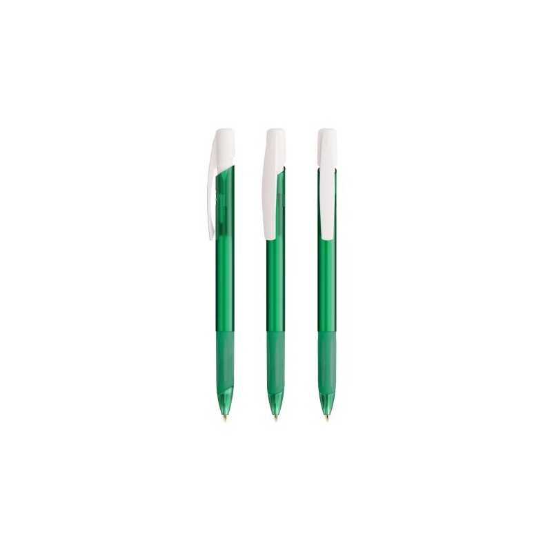 Stylo publicitaire bille personnalisé Grip Media Clic BIC® Matières : plastique Couleurs : blanc givré personnalisation rapide e