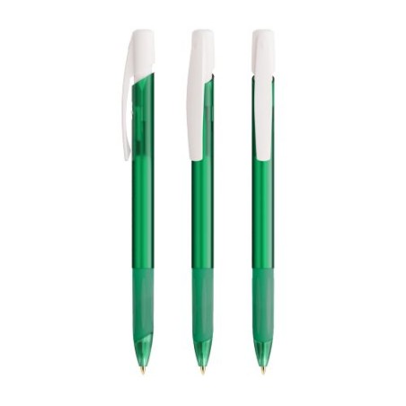 Stylo publicitaire bille personnalisé Grip Media Clic BIC® Matières : plastique Couleurs : blanc givré personnalisation rapide e