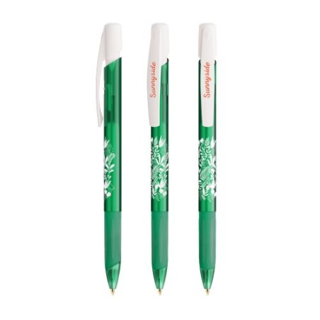 Stylo publicitaire bille personnalisé Grip Media Clic BIC® Matières : plastique Couleurs : blanc givré cadeau client original