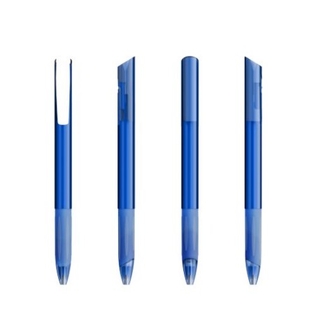 Stylo publicitaire bille personnalisé Grip Media Clic BIC® Matières : plastique Couleurs : blanc givré objet promotionnel éco-re
