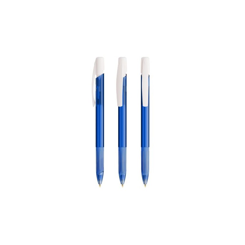 Stylo publicitaire bille personnalisé Grip Media Clic BIC® Matières : plastique Couleurs : blanc givré accessoire événementiel u