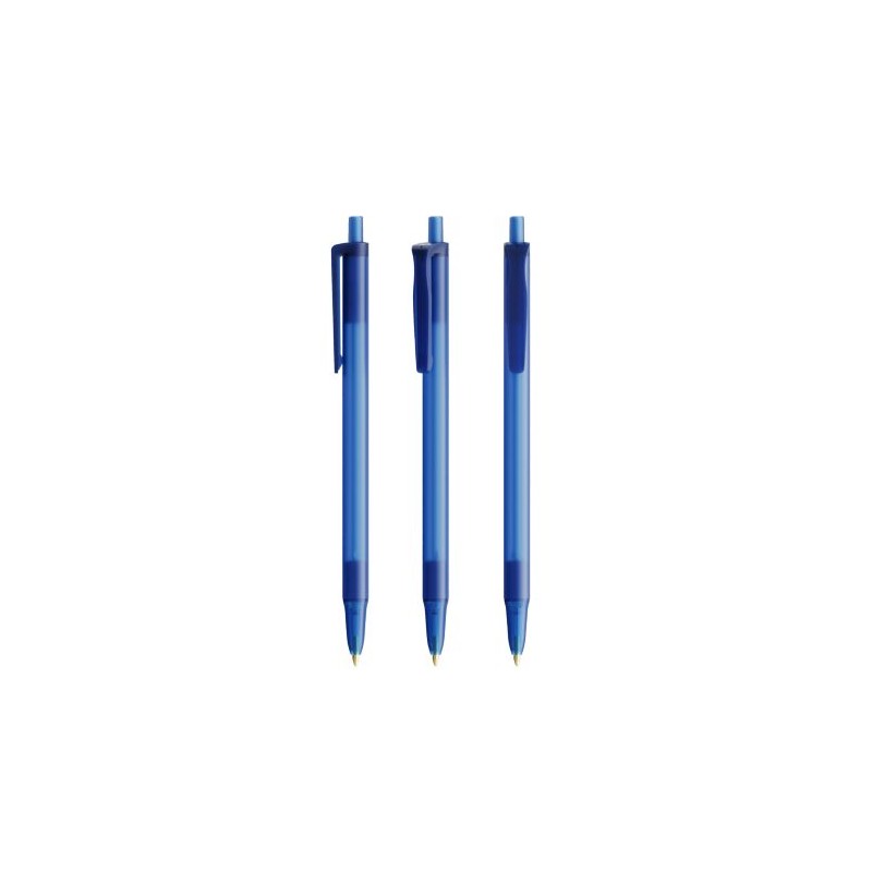 Stylo bille publicitaire personnalisé Softfeel® Clic Stic® BIC® Matières : plastique Couleurs : bleu foncé givré impression haut