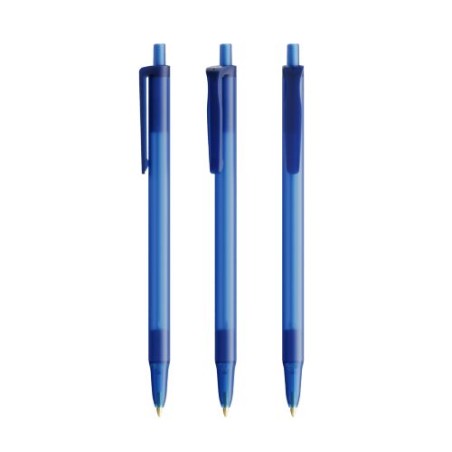 Stylo bille publicitaire personnalisé Softfeel® Clic Stic® BIC® Matières : plastique Couleurs : bleu foncé givré impression haut