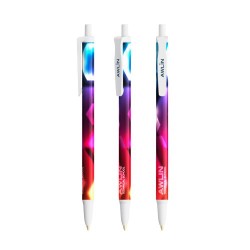 Stylo bille personnalisable BIC® Clic Stic Softfeel® Matières : plastique Couleurs : vert givré