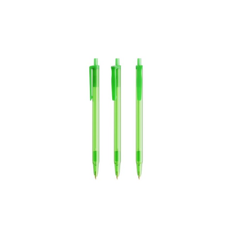 Stylo bille personnalisable BIC® Clic Stic Softfeel® Matières : plastique Couleurs : vert givré objet promotionnel éco-responsab
