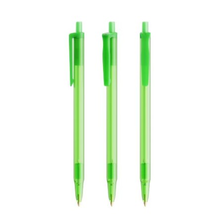 Stylo bille personnalisable BIC® Clic Stic Softfeel® Matières : plastique Couleurs : vert givré objet promotionnel éco-responsab