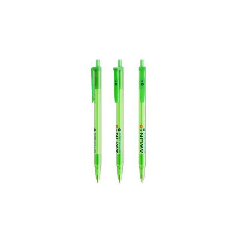 Stylo bille personnalisable BIC® Clic Stic Softfeel® Matières : plastique Couleurs : vert givré goodies publicitaire durable
