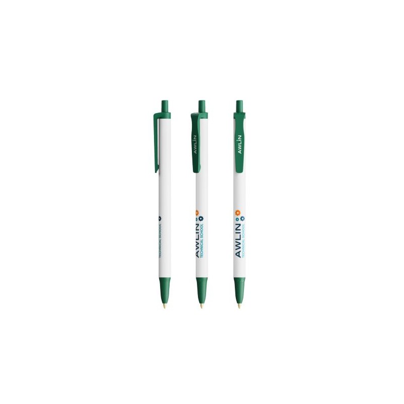 Stylo bille publicitaire  Clic Stic BIC® Couleurs : blanc givré