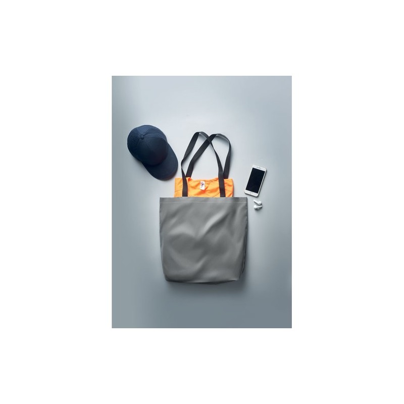 Sac shopping réfléchissant personnalisé pas cher - VISI TOTE Matières : PET Couleurs : argenté mat goodies publicitaire événemen