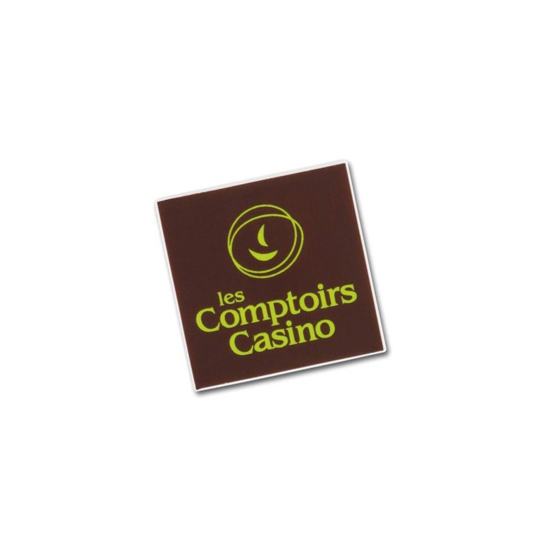 Badge Plastique Éco-responsable Carré 36x36 mm avec Pince Épingle - BADGE cadeau entreprise pas cher