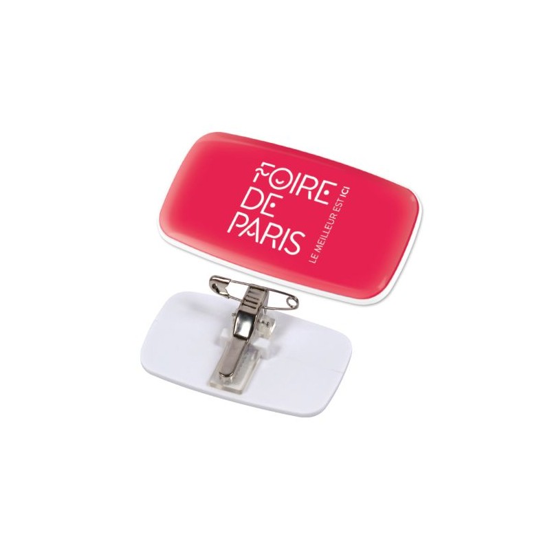 Badge Plastique Personnalisé avec Pince-Épingle