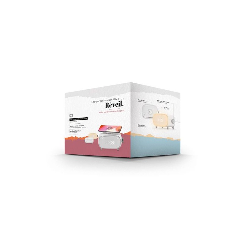 Réveil Induction Éco-responsable 10W - Chargeur Pratique Personnalisé Mousqueton Métal impression haute définition