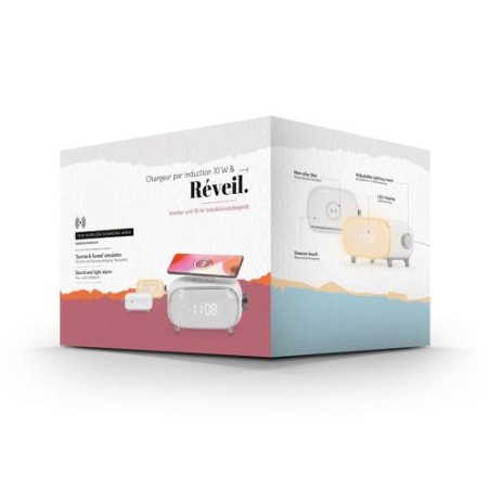 Réveil Induction Éco-responsable 10W - Chargeur Pratique Personnalisé Mousqueton Métal impression haute définition