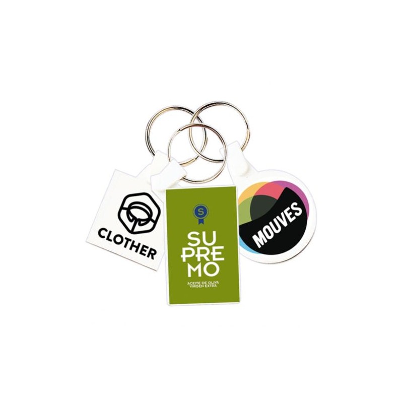 Porte-clés ronds personnalisés en plastique souple Ø41 mm (anneau 25 mm) pas cher personnalisable avec votre logo