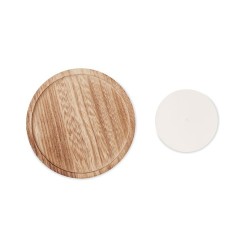 Bougeoir rond personnalisé avec bougie - PENTAS Matières : cire Couleurs : bois 2