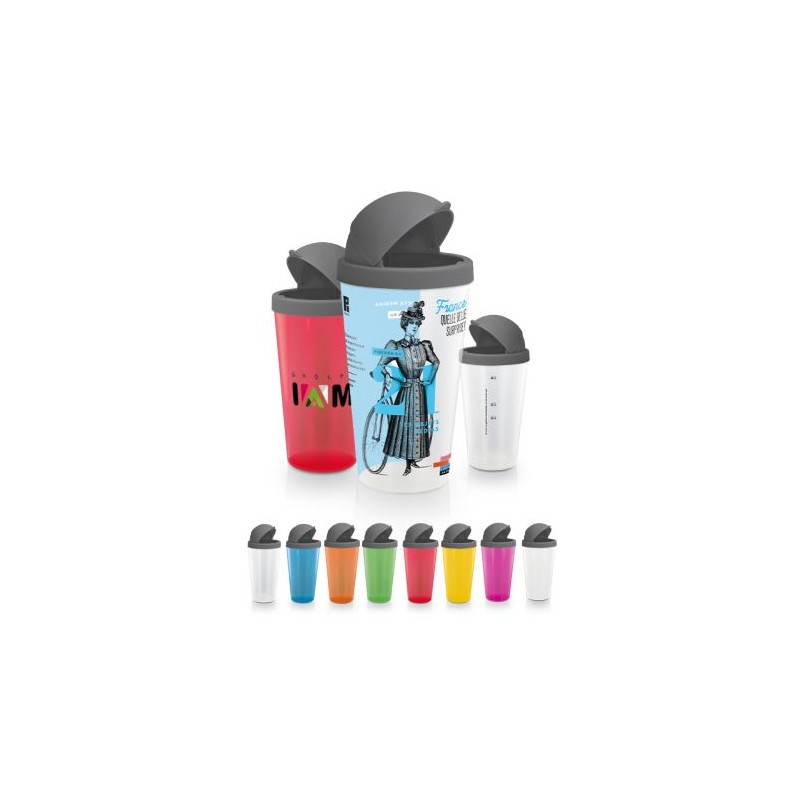 Couvercle de poubelle  + Gobelet publicitaire 60 cl marquage laser ultra précis