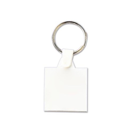 PORTE CLES PLASTIQUE SOUPLE CARRE 35x35 mm (anneau 25 mm)