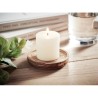 Bougeoir rond personnalisé avec bougie - PENTAS Matières : cire Couleurs : bois cadeau collaborateur premium
