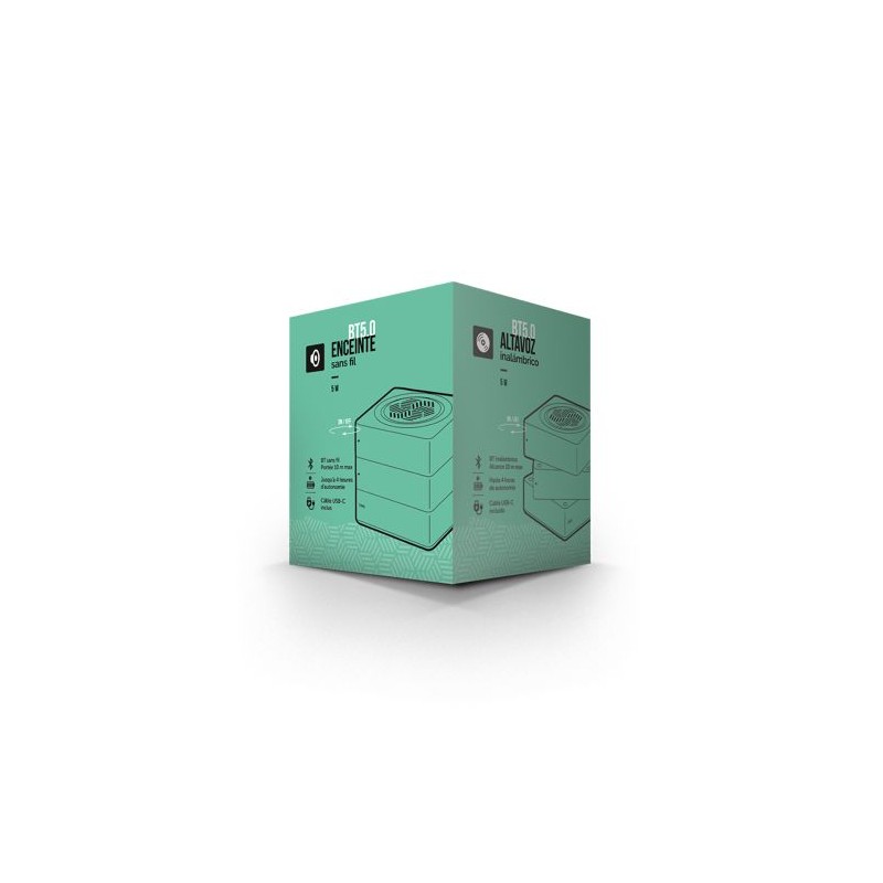 Enceinte Cube Haut-Parleur BT5.0 Sans Fil