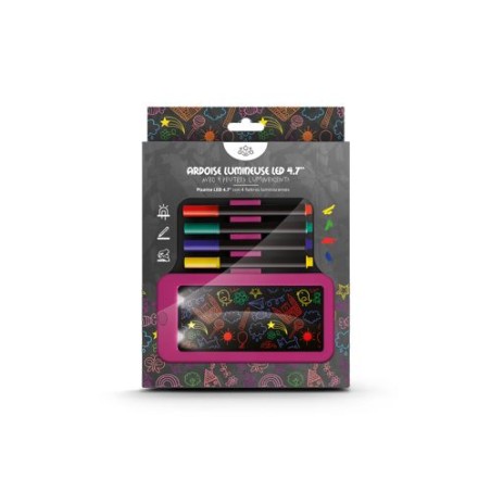 Ardoise Lumineuse Noire avec LED 14 x 13 cm