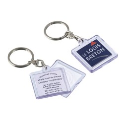 Porte-clés transparent avec porte-étiquette - Objets publicitaires pratiques Pop Chic