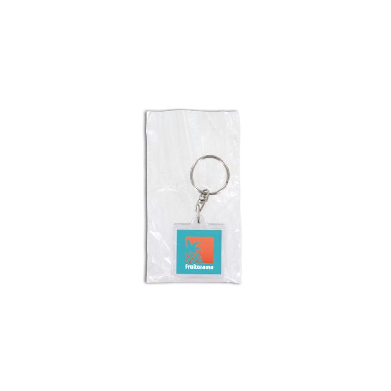 Porte-Clés Transparent avec Étiquette Personnalisable