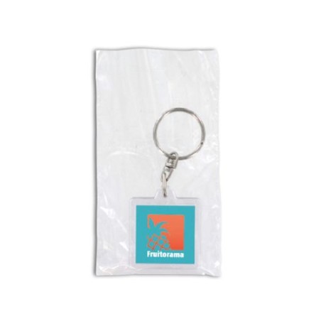 Porte-Clés Transparent avec Étiquette Personnalisable