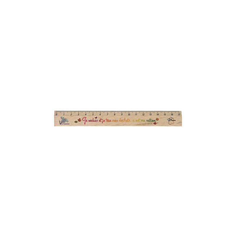 Règle Éco en Bois 17 cm - Durable et Personnalisable