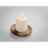 Bougeoir rond personnalisé avec bougie - PENTAS Matières : cire Couleurs : bois impression logo haute qualité