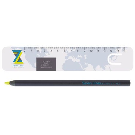 Kit de Bureau Fluo Jaune 17,6 cm - Personnalisé P goodies publicitaire événementiel