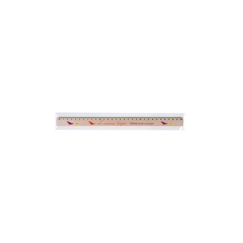 Règle Éco-responsable 30 cm en Sachet Polypro - Quadri Personnalisé cadeau entreprise pas cher