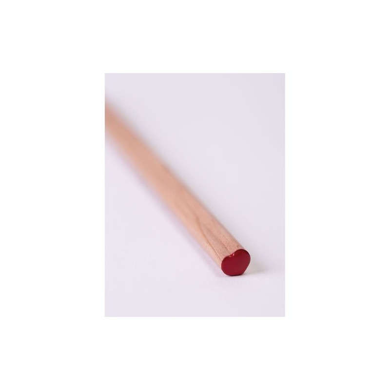 Crayon Publicitaire Hexagonal Naturel 8,7 cm - COEUR PRESTIGE ROUGE Matières : bois Couleurs : rouge marquage laser ultra précis
