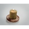 Bougeoir rond personnalisé avec bougie - PENTAS Matières : cire Couleurs : doré marquage laser ultra précis